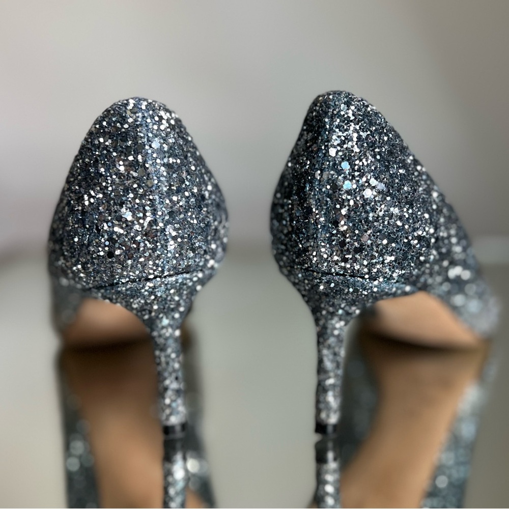 EUC JIMMY CHOO Romy 60 silver blue glitter pumps 36 $750 - Picture 7 of 13